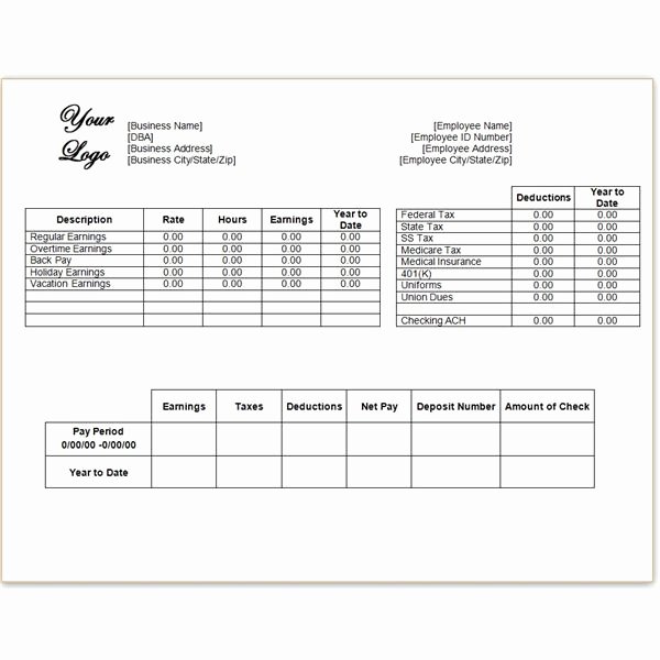 Pay Stub Template Word Inspirational Download A Free Pay Stub Template for Microsoft Word or Excel