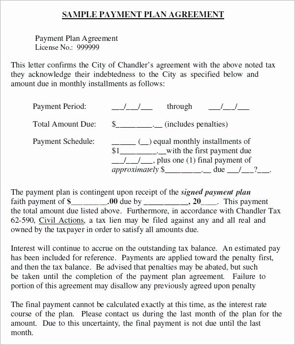 Payment Arrangement Template Elegant Payment Plan Agreement Templates Word Excel Samples