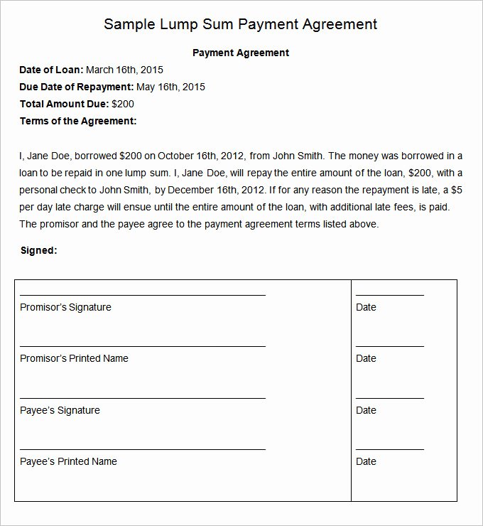 Payment Arrangement Template Luxury Payment Plan Agreement Template 12 Free Word Pdf