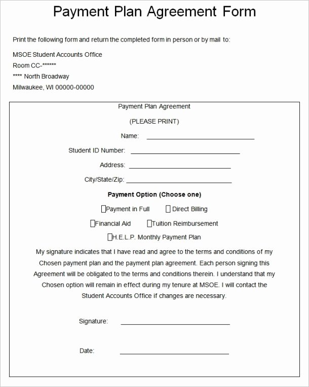 Payment Contract Example Best Of Payment Plan Agreement Templates Word Excel Samples