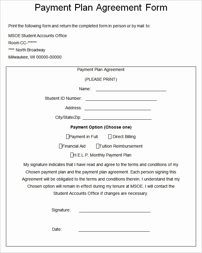 Payment Contract Example New Payment Plan Agreement Template – 21 Free Word Pdf