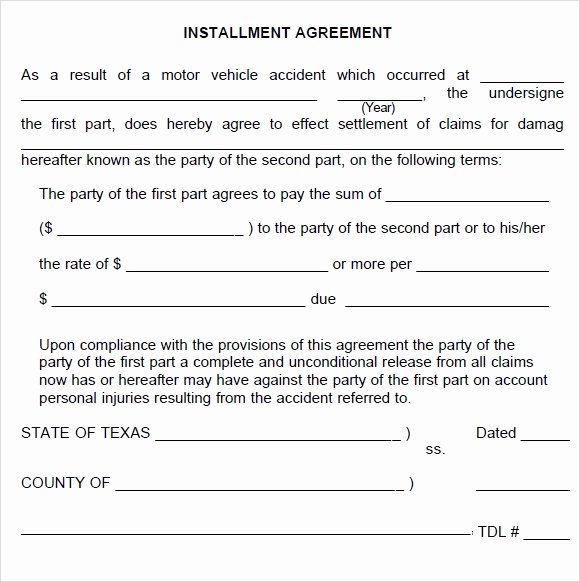 Payment Installment Agreement Template Awesome 6 Sample Installment Agreements