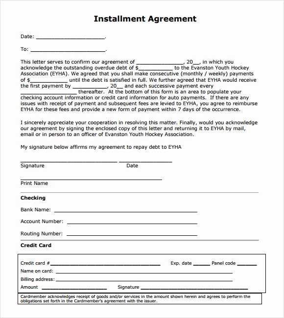 Payment Installment Agreement Template Awesome Installment Agreement – 7 Free Samples Examples format