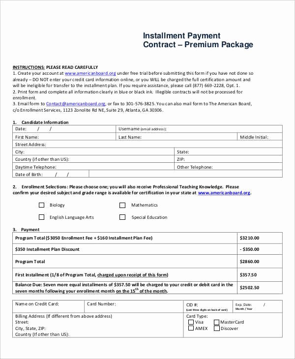 Payment Installment Agreement Template Fresh 7 Payment Contract Samples &amp; Templates In Pdf Word