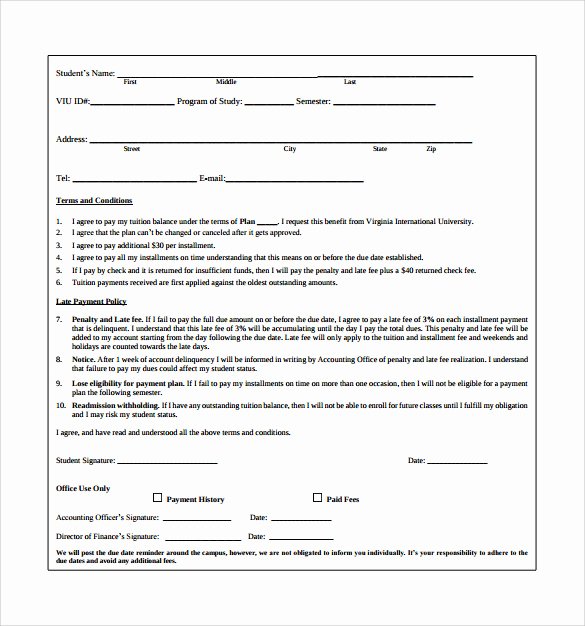 Payment Installment Agreement Template Unique 11 Sample Payment Plan Templates to Download