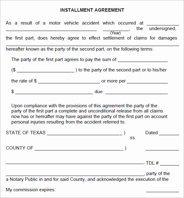 Payment Plan Agreement Template Best Of Installment Agreement 5 Free Pdf Download
