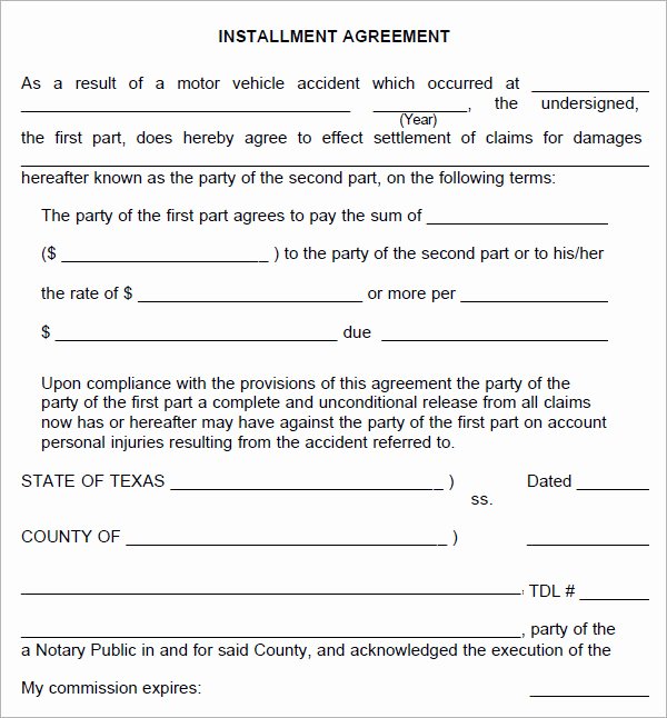 Payment Plan Agreement Template Best Of Installment Agreement 5 Free Pdf Download