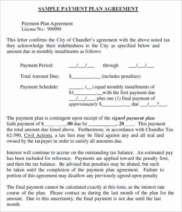 Payment Plan Agreement Template Best Of Installment Agreement 5 Free Pdf Download