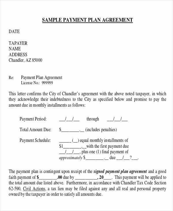 Payment Plan Agreement Template Fresh 28 Business Agreement forms