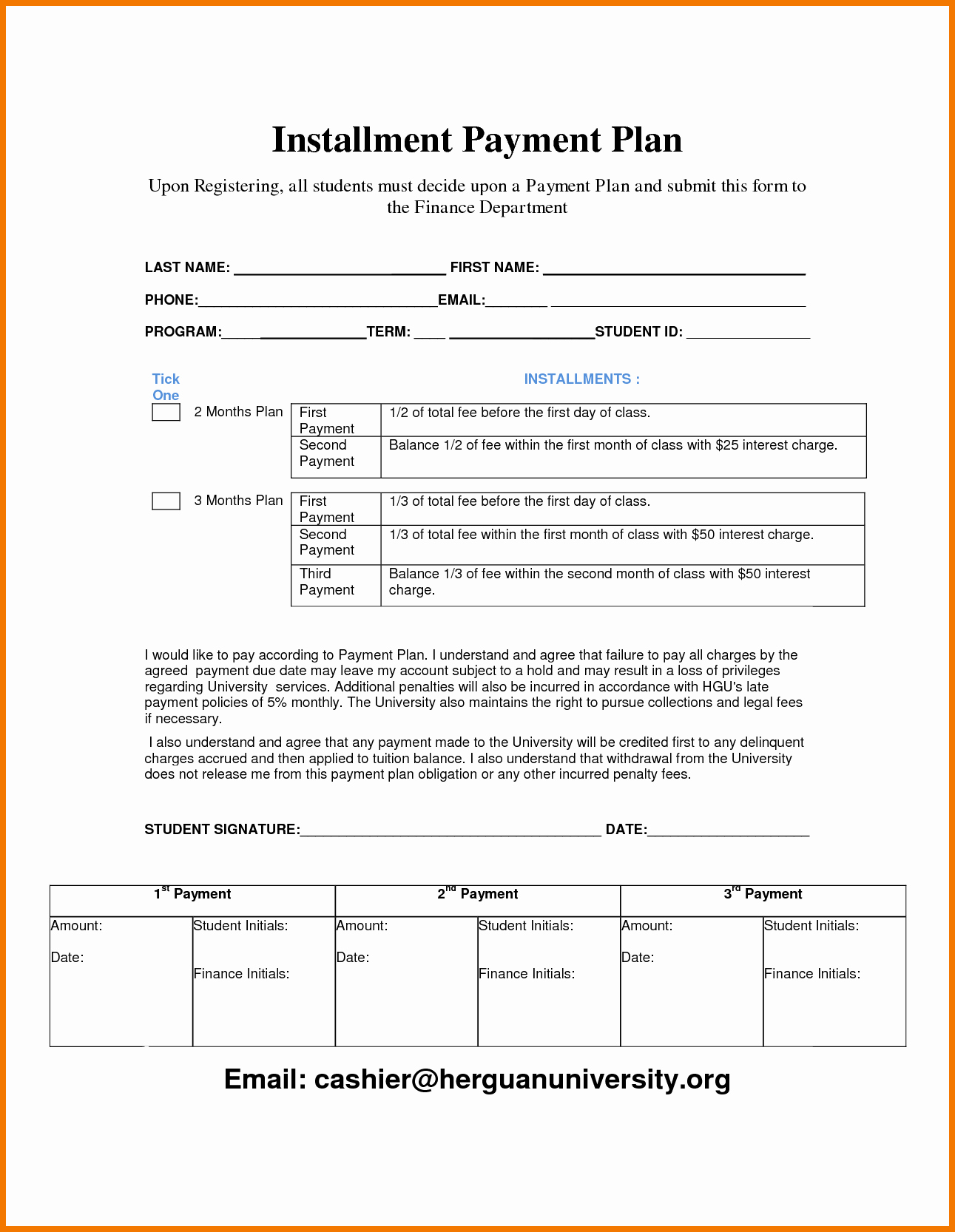 Payment Plan Agreement Template New Payment Contract Template