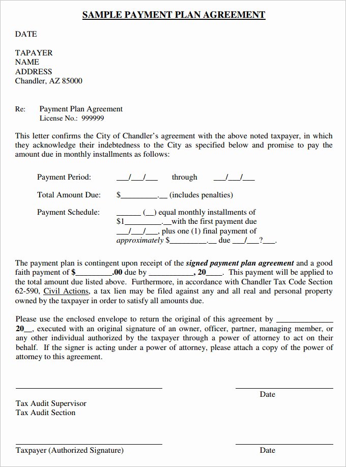 Payment Plan Agreement Unique Payment Plan Agreement Template 12 Free Word Pdf