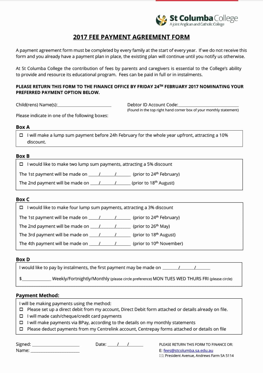 Payment Plan form Best Of Payment Agreement 40 Templates &amp; Contracts Template Lab