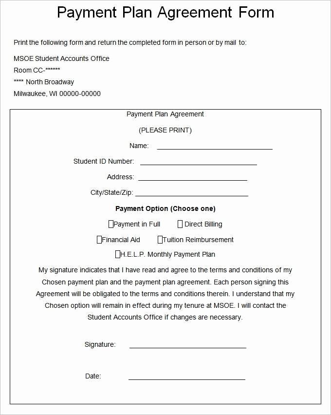 Payment Plan form Inspirational 29 Basic Payment Agreement form Pdf Ha H