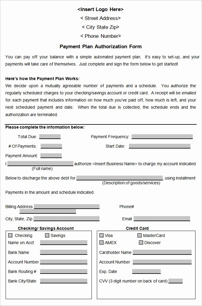 Payment Plan form Unique 9 Payment Plan Templates to Take Care All Your Payment