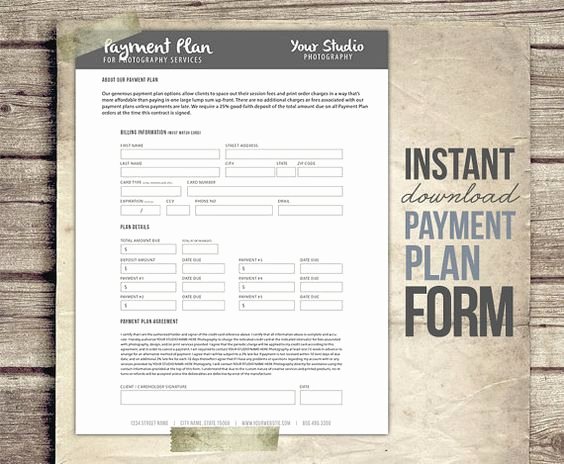 Payment Plan form Unique Graphy Payment Plan form Template Financial