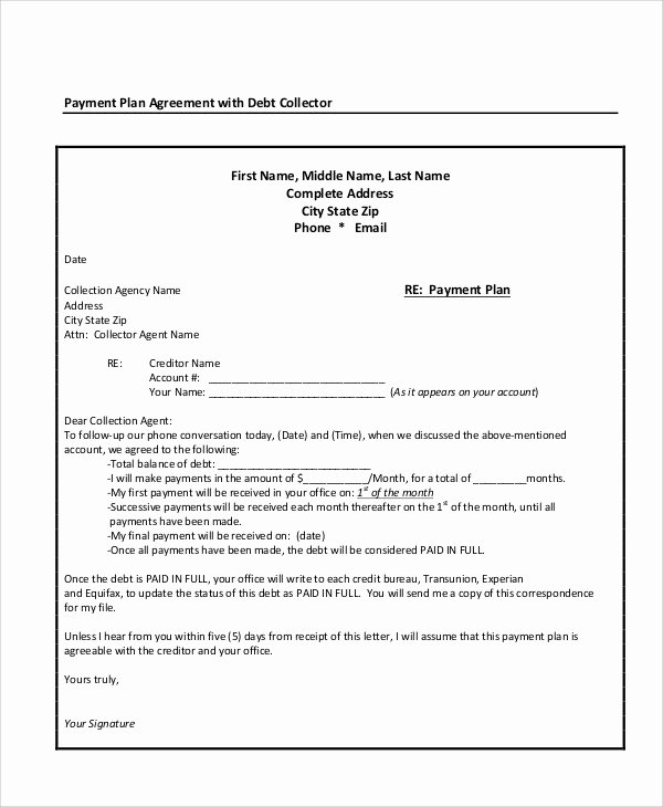 Payment Plan Letter Beautiful 21 Payment Plan Templates