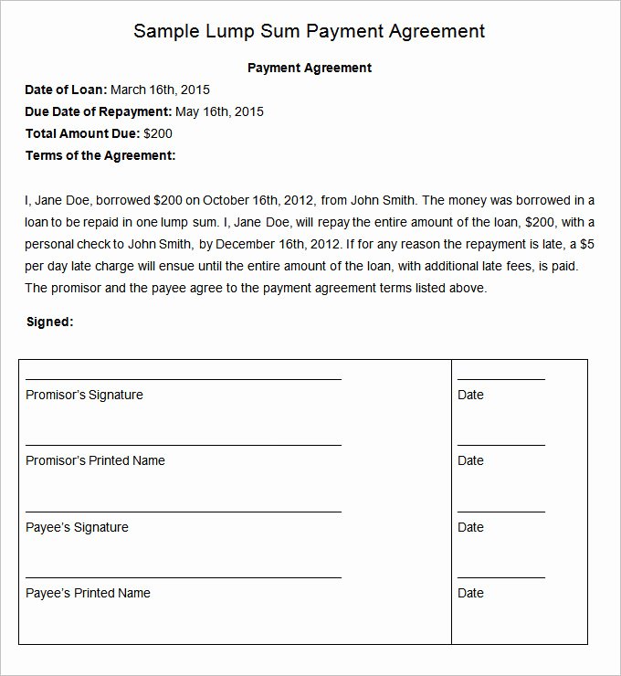 Payment Plan Letter New Payment Plan Agreement Template 12 Free Word Pdf