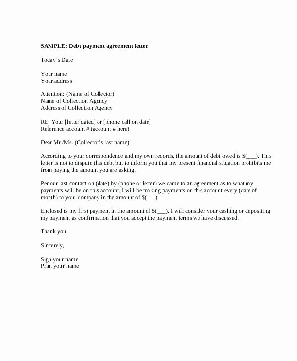 Payment Plan Letter Template New 15 Letter Of Payment Arrangement