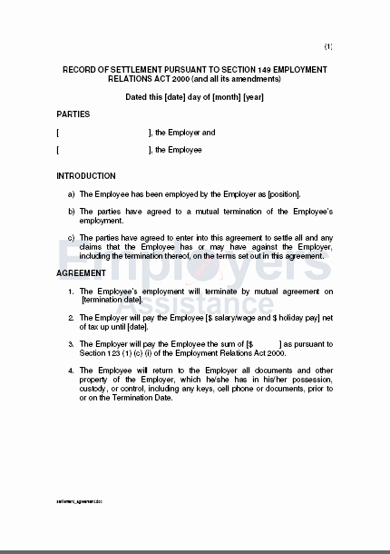 Payment Settlement Agreement Awesome Settlement Agreement