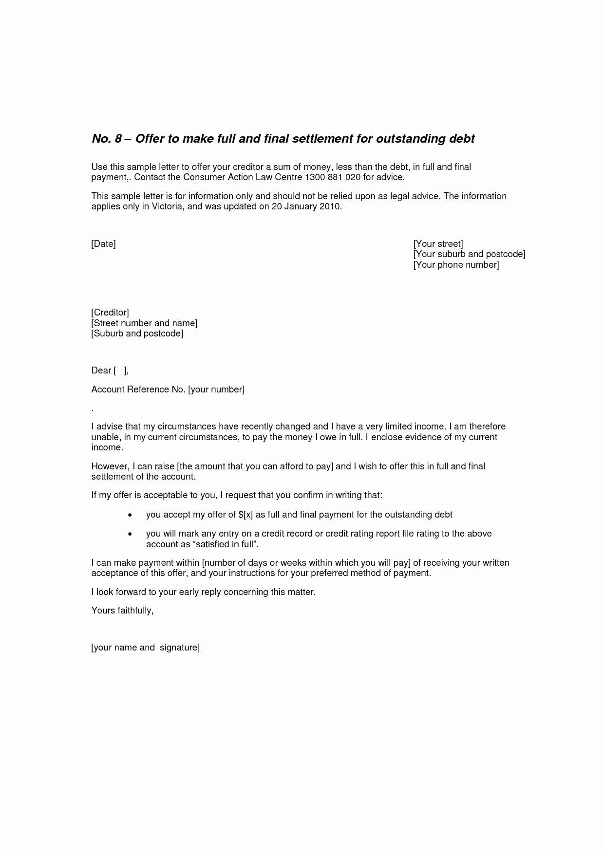 Payment Settlement Agreement Lovely In Full and Final Settlement Letter Template Collection