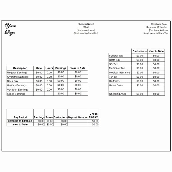 Payoff Statement Template Word Beautiful Download A Word or Excel Pay Stub Template