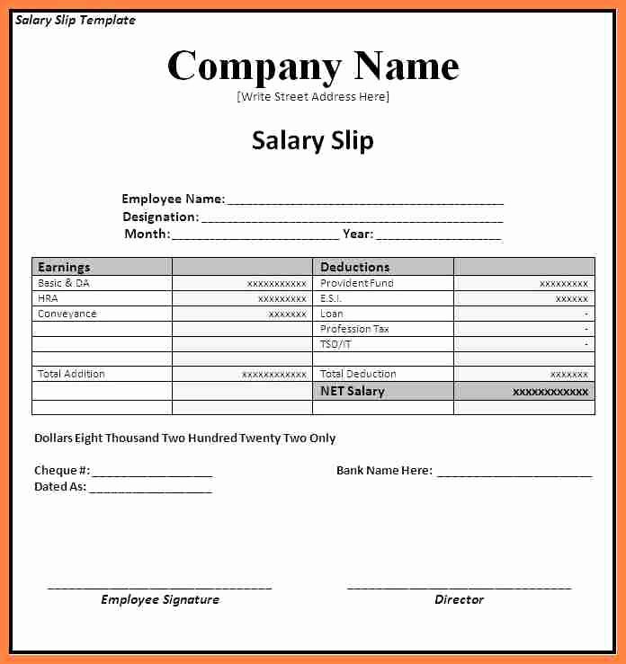 Payoff Statement Template Word New 6 Salary Statement format