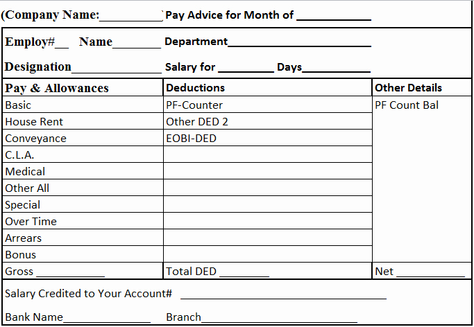 Payoff Statement Template Word New Free Download Salary Slip In Excel and Word format