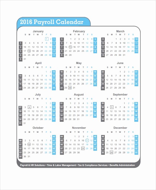 Payroll Calendar 2019 Template New 10 Payroll Calendar Templates