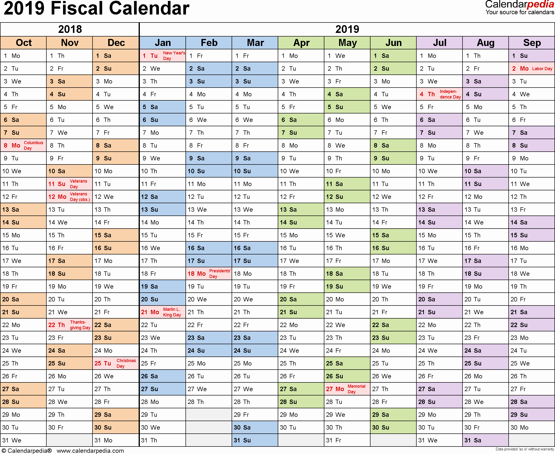 Payroll Calendar 2019 Template Unique 2019 Payroll Calendar Printable