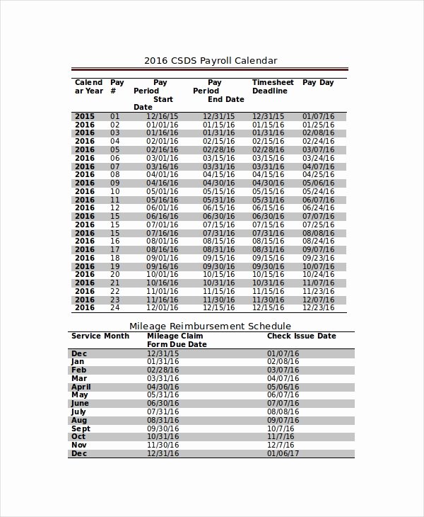 Payroll Calendar Template Luxury Payroll Template 8 Free Word Pdf Documents Download