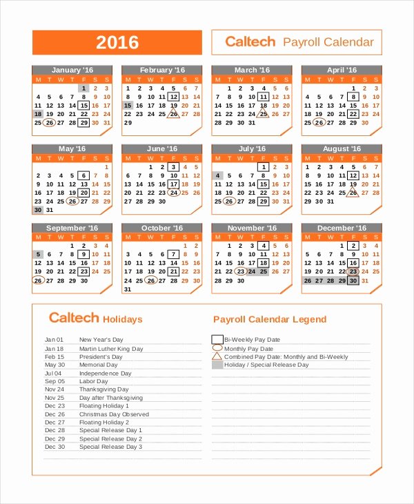 Payroll Calendar Template New Payroll Calendar Template 10 Free Excel Pdf Document