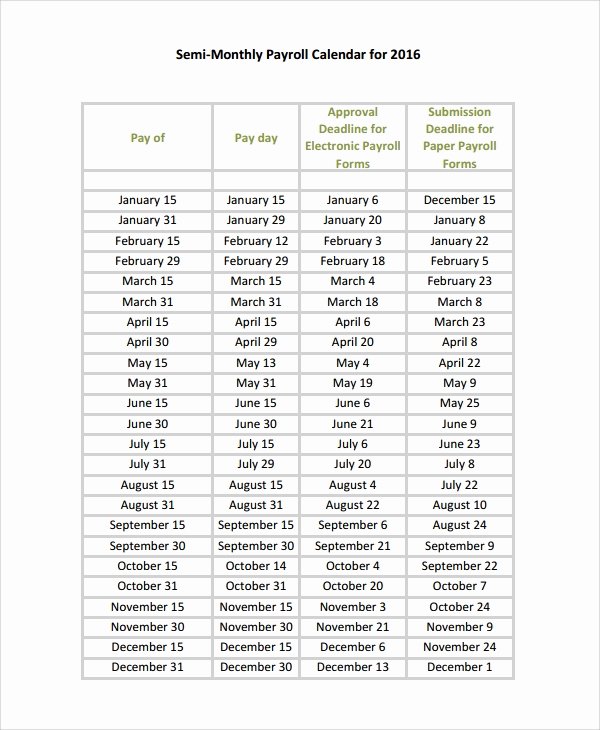 Payroll Calendar Template Unique 10 Payroll Calendar Templates