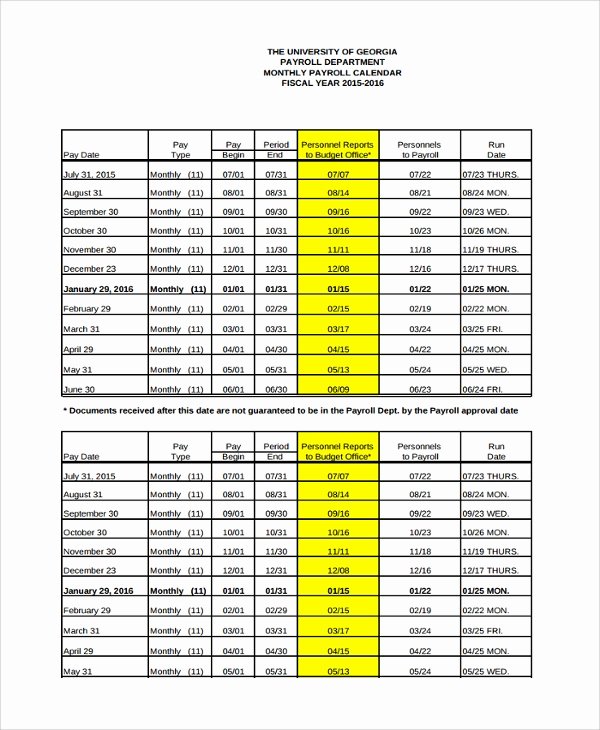 Payroll Calendar Template Unique 10 Payroll Calendar Templates