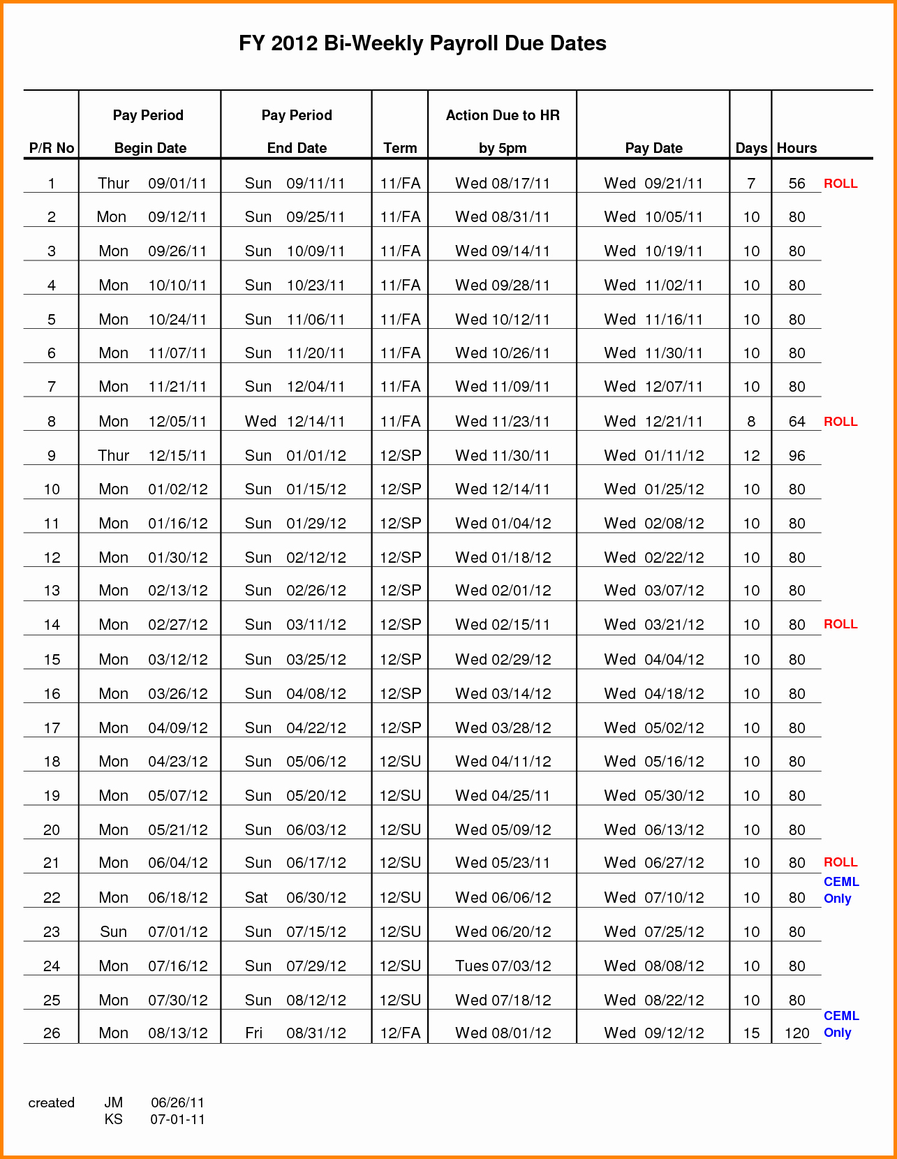 Payroll Calendar Templates Best Of 6 Biweekly Payroll Calendar Template