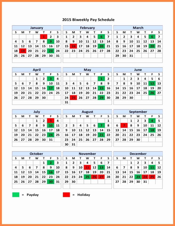 Payroll Calendar Templates Fresh 14 Bi Weekly Payroll Calendar