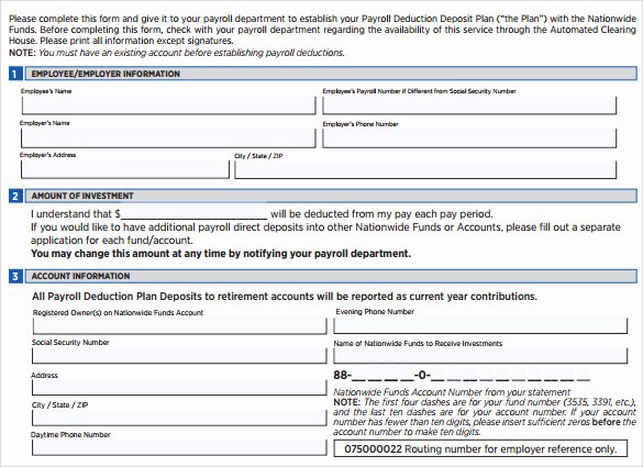 Payroll Deduction form Word Fresh 10 Payroll Deduction forms to Download