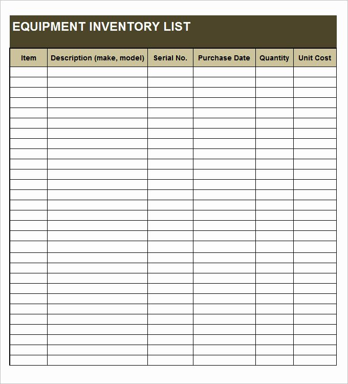 Pc Build Checklist Template Elegant Equipment Inventory Template 14 Free Word Excel Pdf