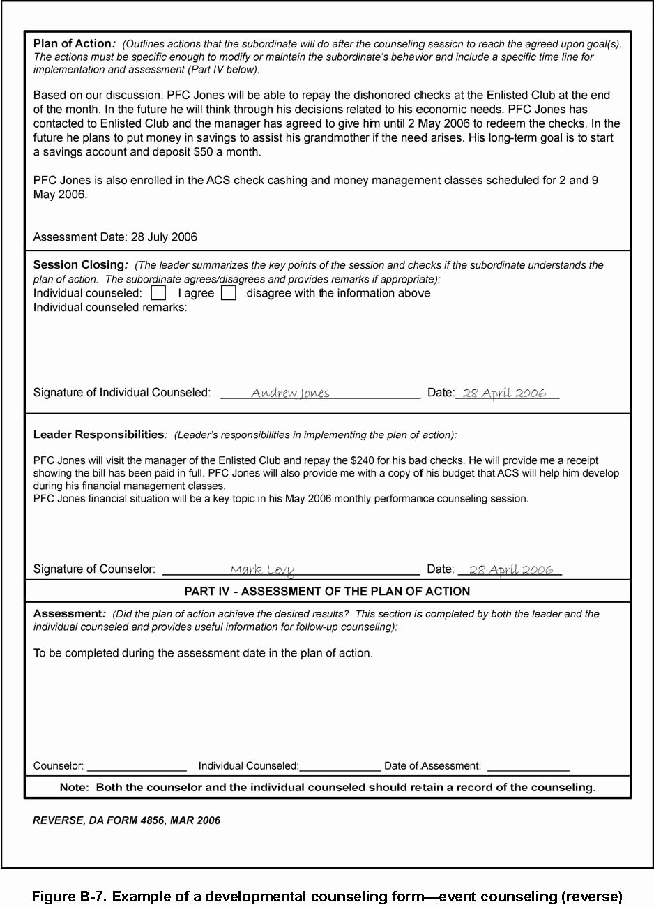 Performance Goals and Expectations Examples Army Awesome Appendix B – Counseling U S Army Leadership Fm 6 22 Fm