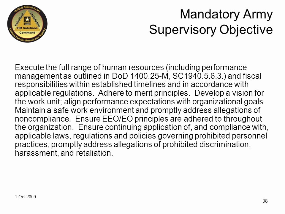 Performance Goals and Expectations Examples Army Inspirational Module 5 1 Sustaining 1 Oct Ppt