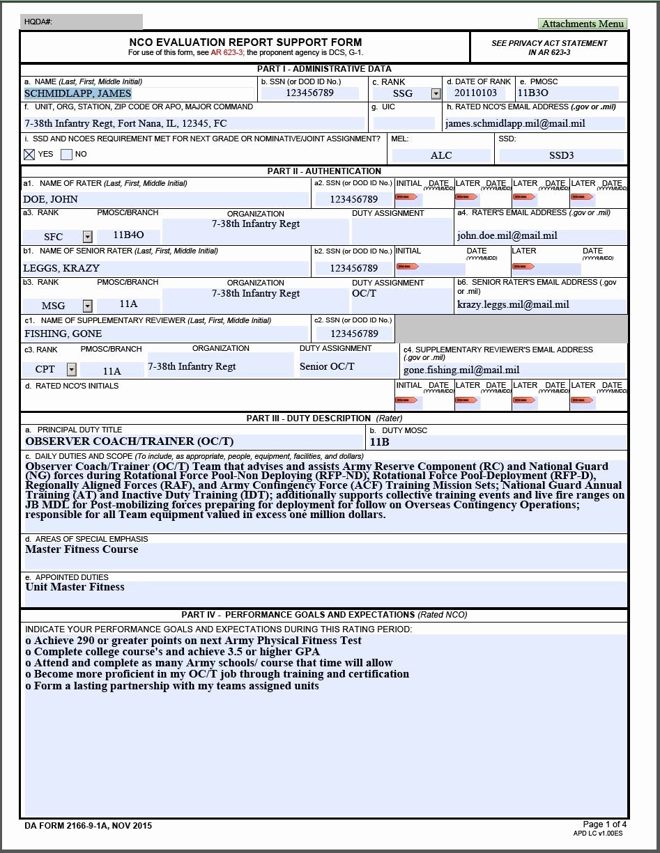 Performance Goals and Expectations Examples Army Unique Ncoer