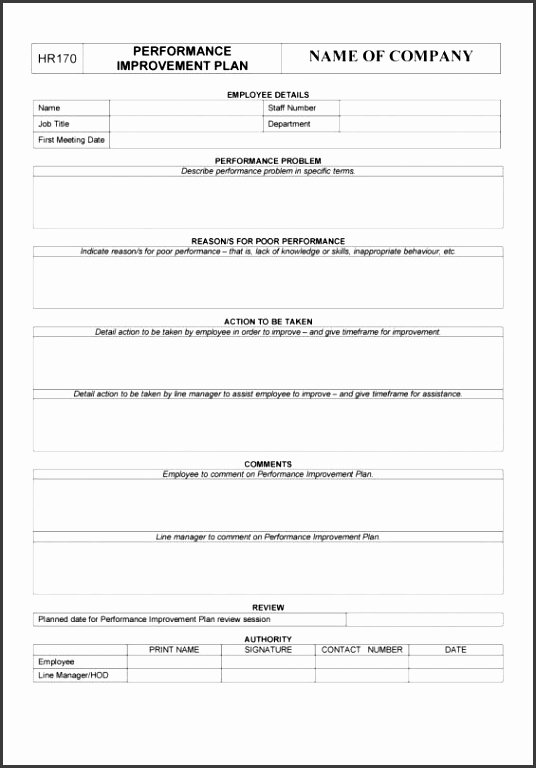 Performance Improvement Plan Template Excel Inspirational 5 Employee Performance Improvement Plan Template