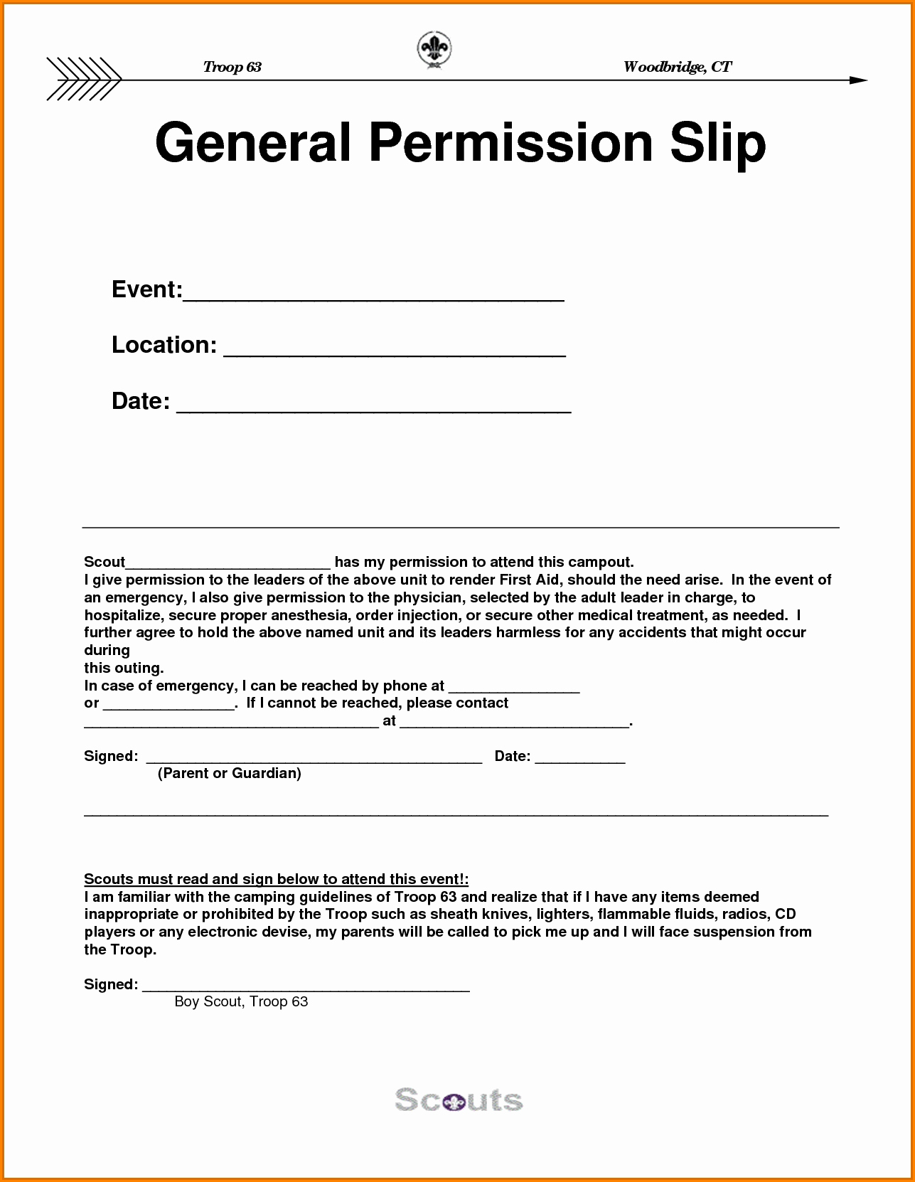 Permission Slip Lds Best Of 5 Generic Permission Slip