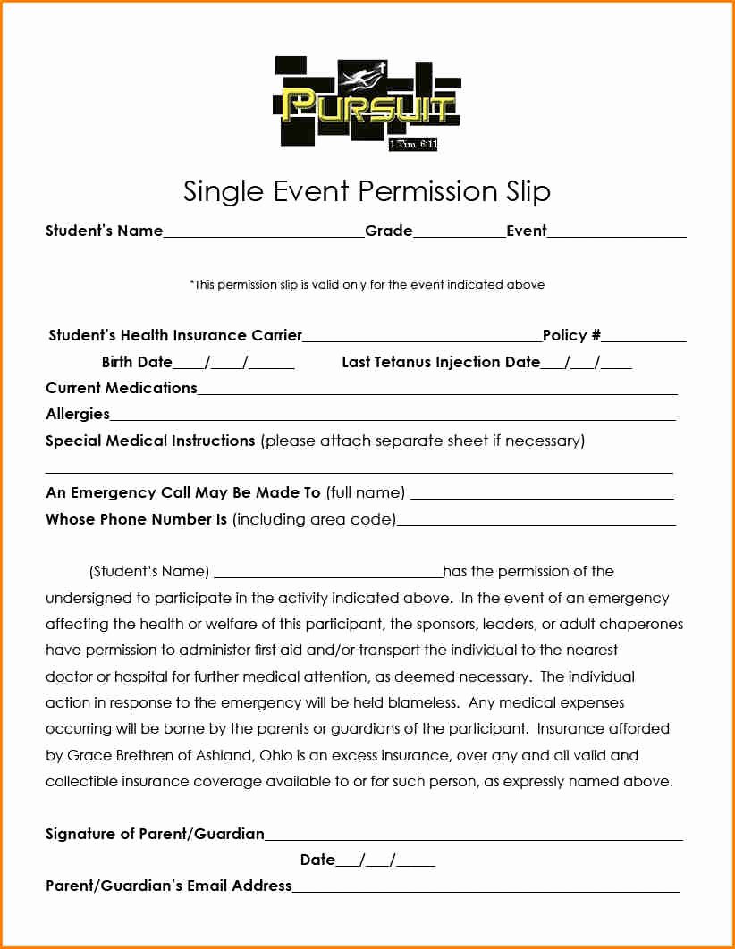 Permission Slip Lds Inspirational 5 Church Youth Group Permission Slip Template