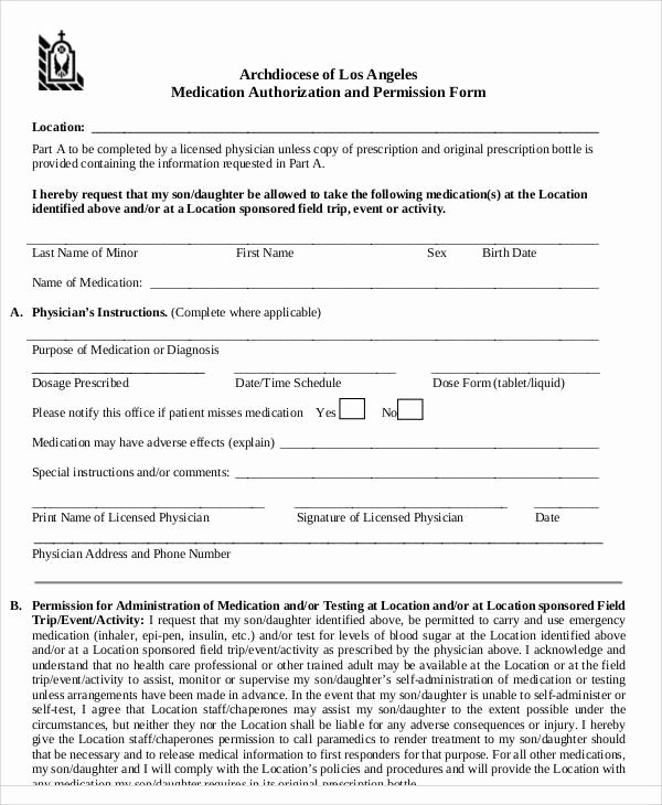 Permission Slips Lds Awesome 43 Printable Medical forms