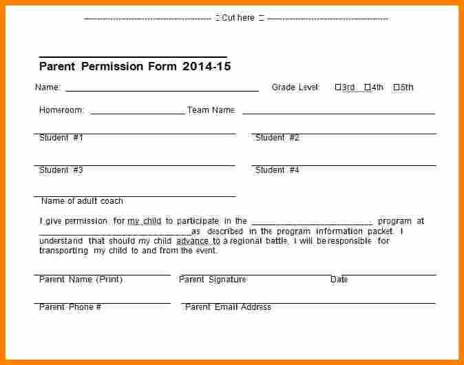 Permission Slips Lds New 7 Parental Permission Slip