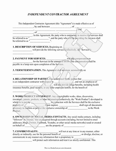 Personal assistant Agreement Beautiful Agreement Between Independent Contractor and Service