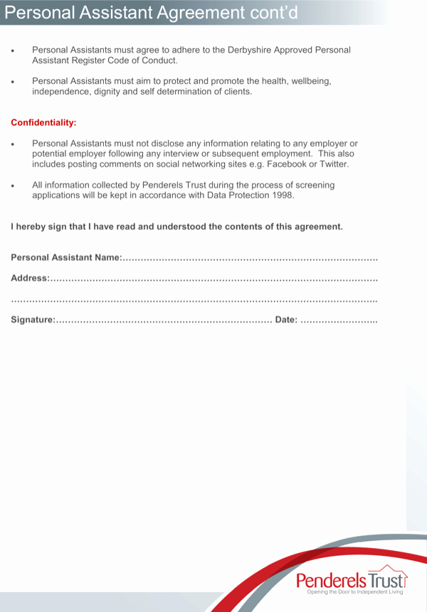 Personal assistant Agreement Inspirational Download Personal assistant Confidentiality Agreement for