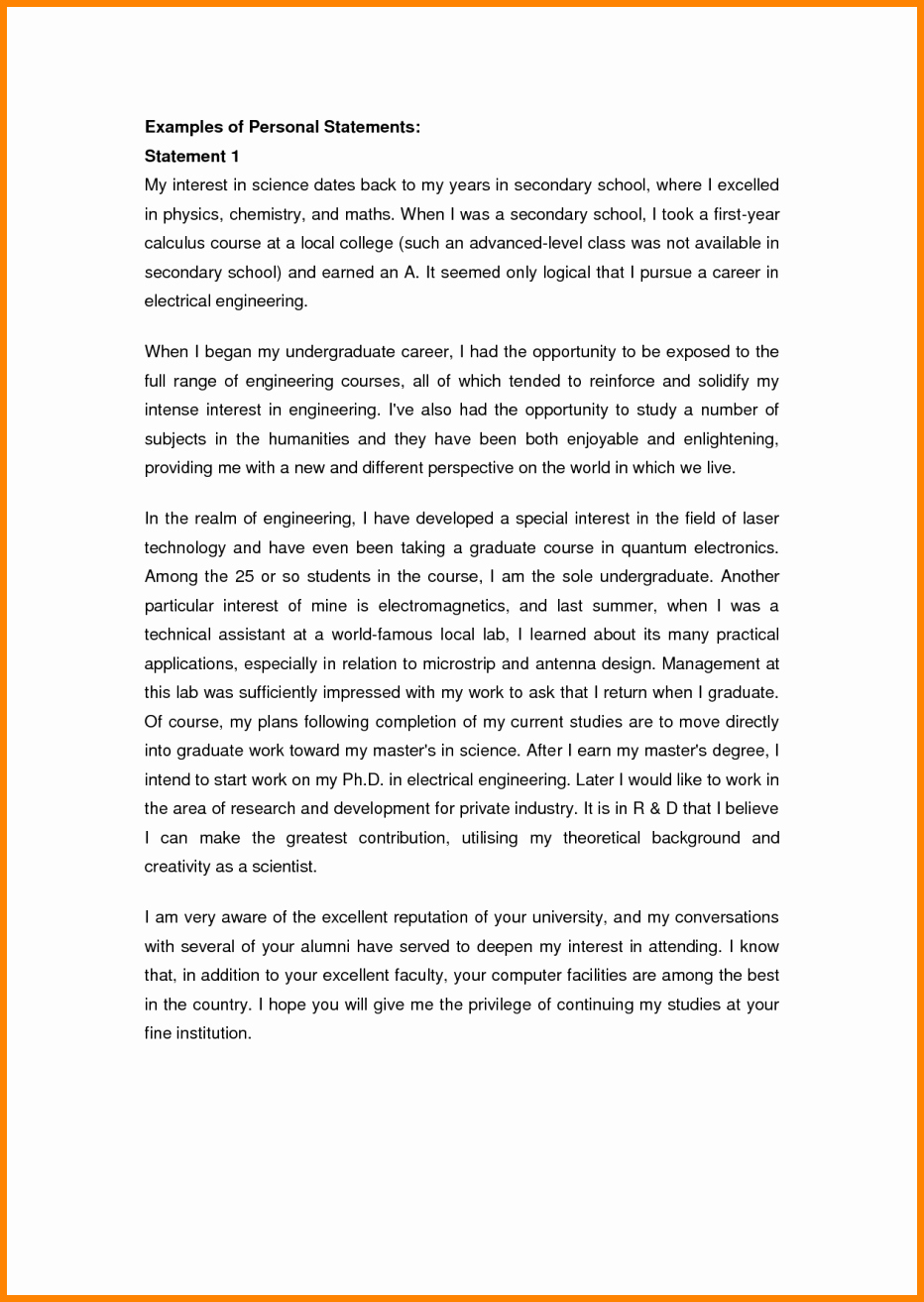 Personal Background Essay Examples Lovely 7 Examples Of Personal Statements