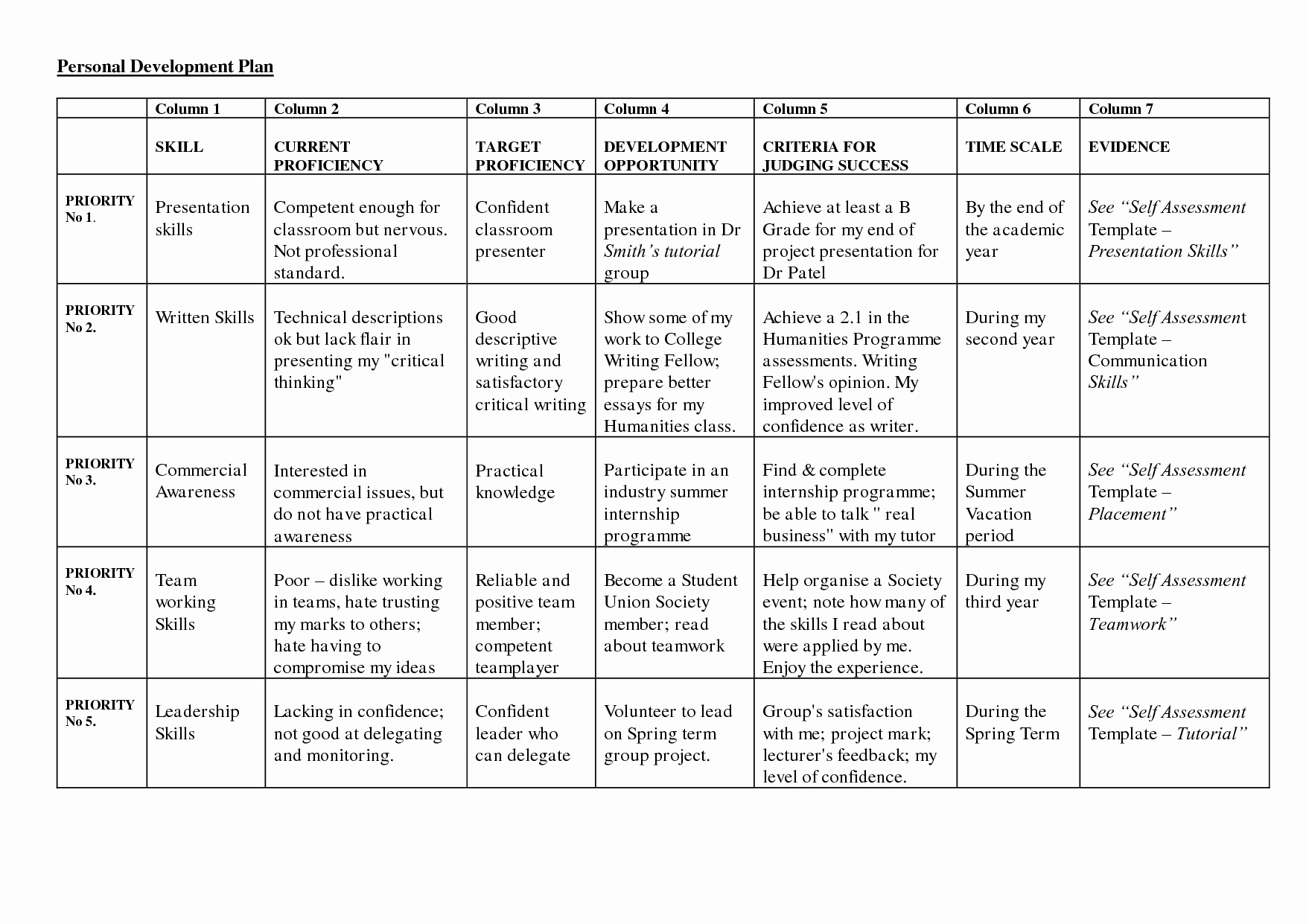 Personal Development Plan Childcare Example Inspirational Personal Development Plan Template