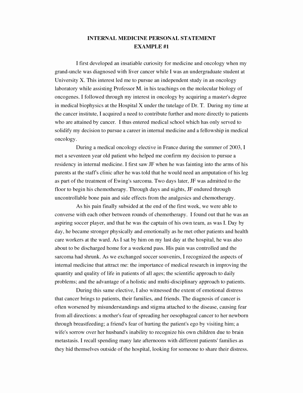 Personal Essay for College format New Residency Application Personal Statement Resume Samples
